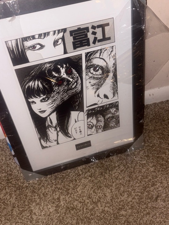 Hot Topic Accessories - Hot Topic Black & White Horror Manga Wall Art Print